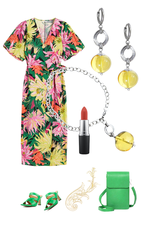 Браслет-спутник с янтарём на цепочке