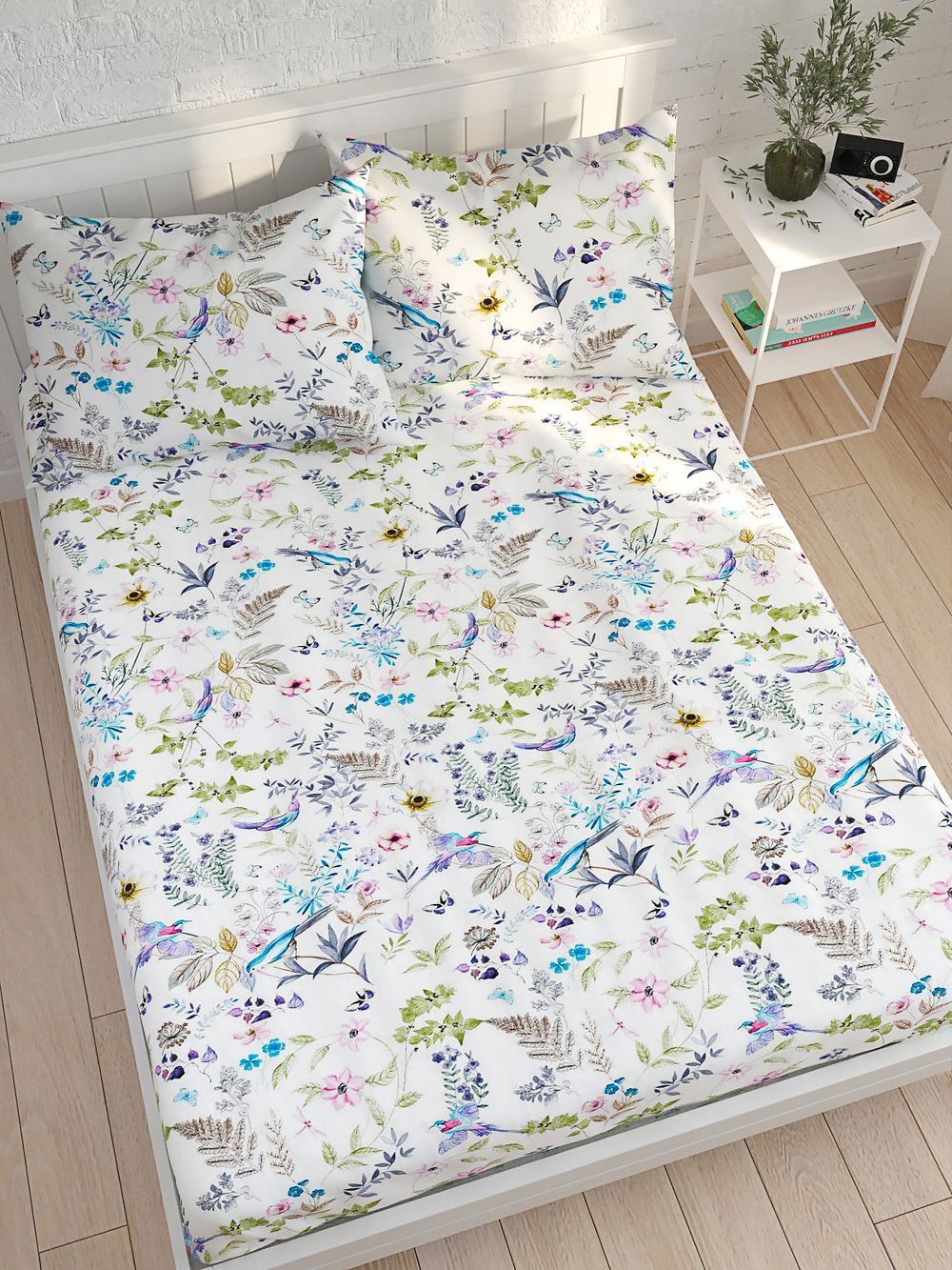 Простынь на резинке Сказка "Каролина" 160х200 см, перкаль