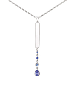 Подвес из серебра со вставками из фианитов цвета танзанит