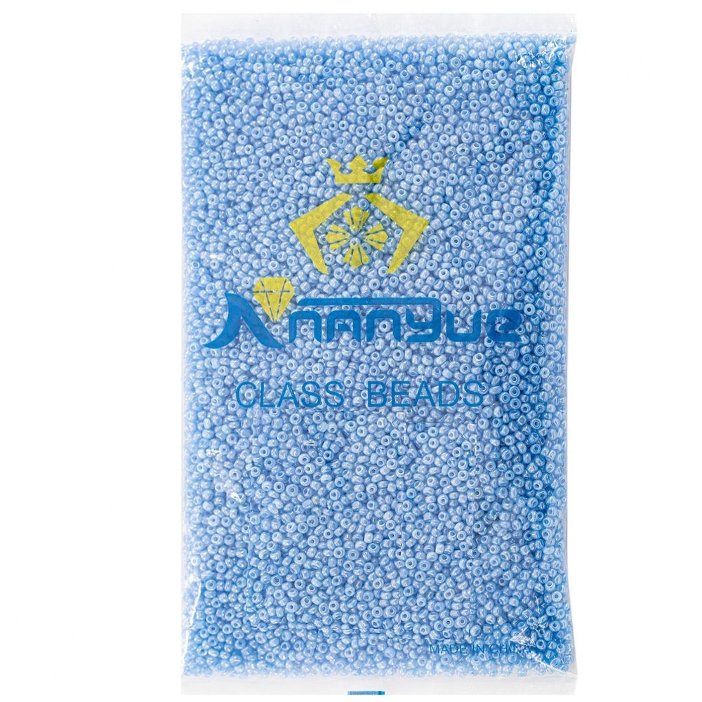 Бисер Alingar размер №8 вес 450 гр., голубой перламутровый, непрозрачный, пакет Бисер Alingar размер №8 вес 450 гр., голубой перламутровый, непрозрачный, пакет