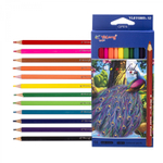 Карандаши цветные Yalong 12 цв., "ZOO-1" деревянные, трехгранные, заточенные, грифель 3.0 мм, картон. уп., европодвес