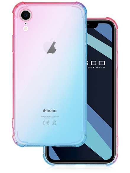 Чехол ROSCO для Apple iPhone XR оптом (арт. IPXR-HARD-TPU-PINK-BLUE)