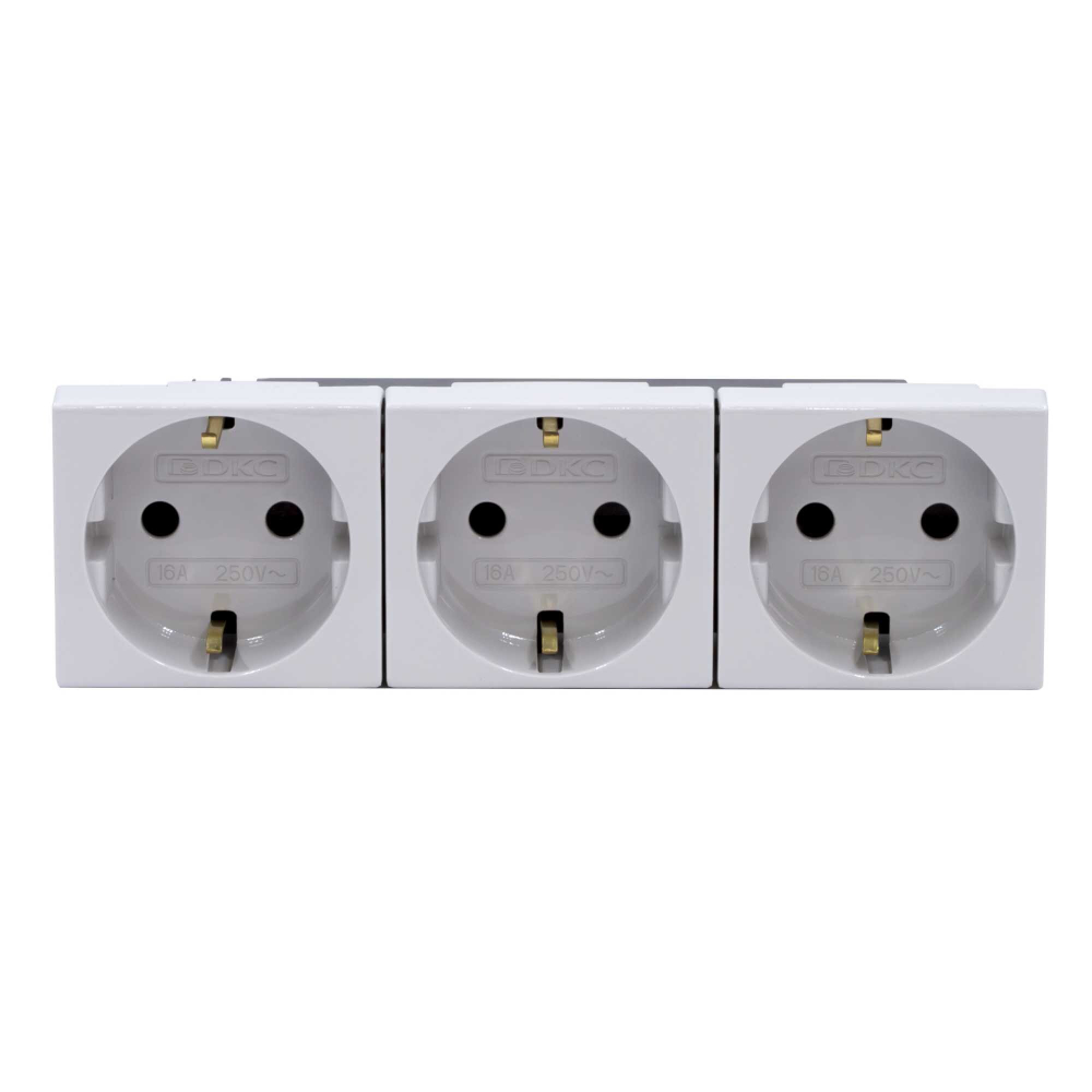 Тройная розетка Viva серая DKC