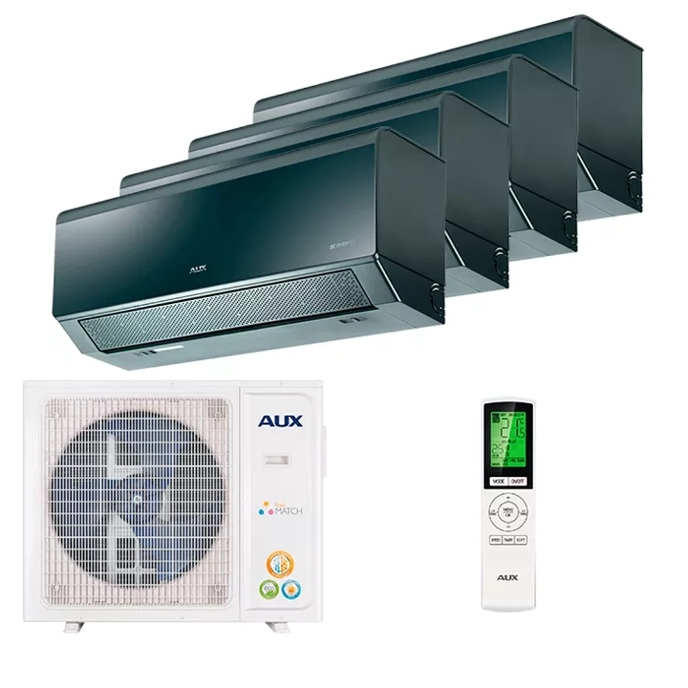 Мульти сплит система AUX на 4 комнаты (25+25+25+25 кв.м.) Comfort Black