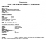 CEDROL NATUREL / ЦЕДРОЛ НАТУРАЛЬНЫЙ кристаллы CAS 77-53-2