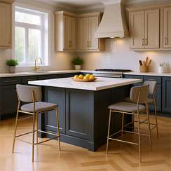 Стул полубарный Elle латте с золотыми ножками