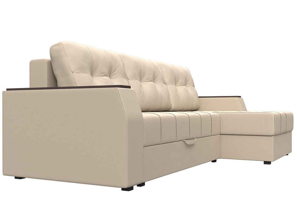 Диван угловой Эмир БС правый угол, Бежевый, Экокожа, 27849