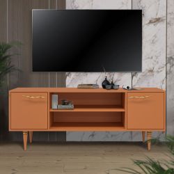 Тумба под ТВ Арт Колор matte 155см Классик Голд Томленый оранжевый матовый