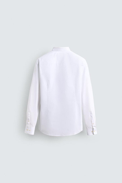 ZARА РУБАШКА С ВОРОТНИКОМ «СМОКИНГ», БЕЛЫЙ