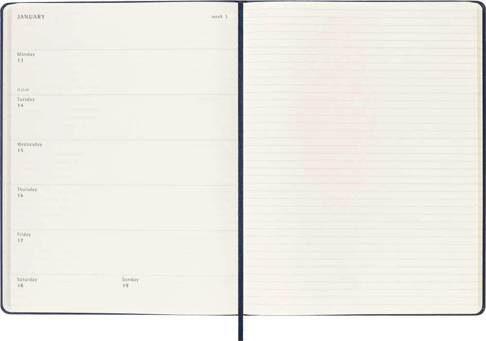 Еженедельник на 2025 год (DHB2012WN4) Moleskine Classic WKNT XL 190х250мм 144стр. синий сапфир