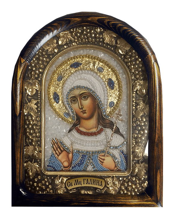 Дивеевская икона святая мученица Галина, печать, бисер