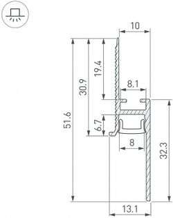 Профиль для плинтусов Arlight ARH-PLINTUS 043660