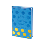 Ежедневник недатированный, А5, Yalong, 7БЦ, ПВХ, тиснение, ляссе, синий, клетка, 140 л., "Яркие круги"