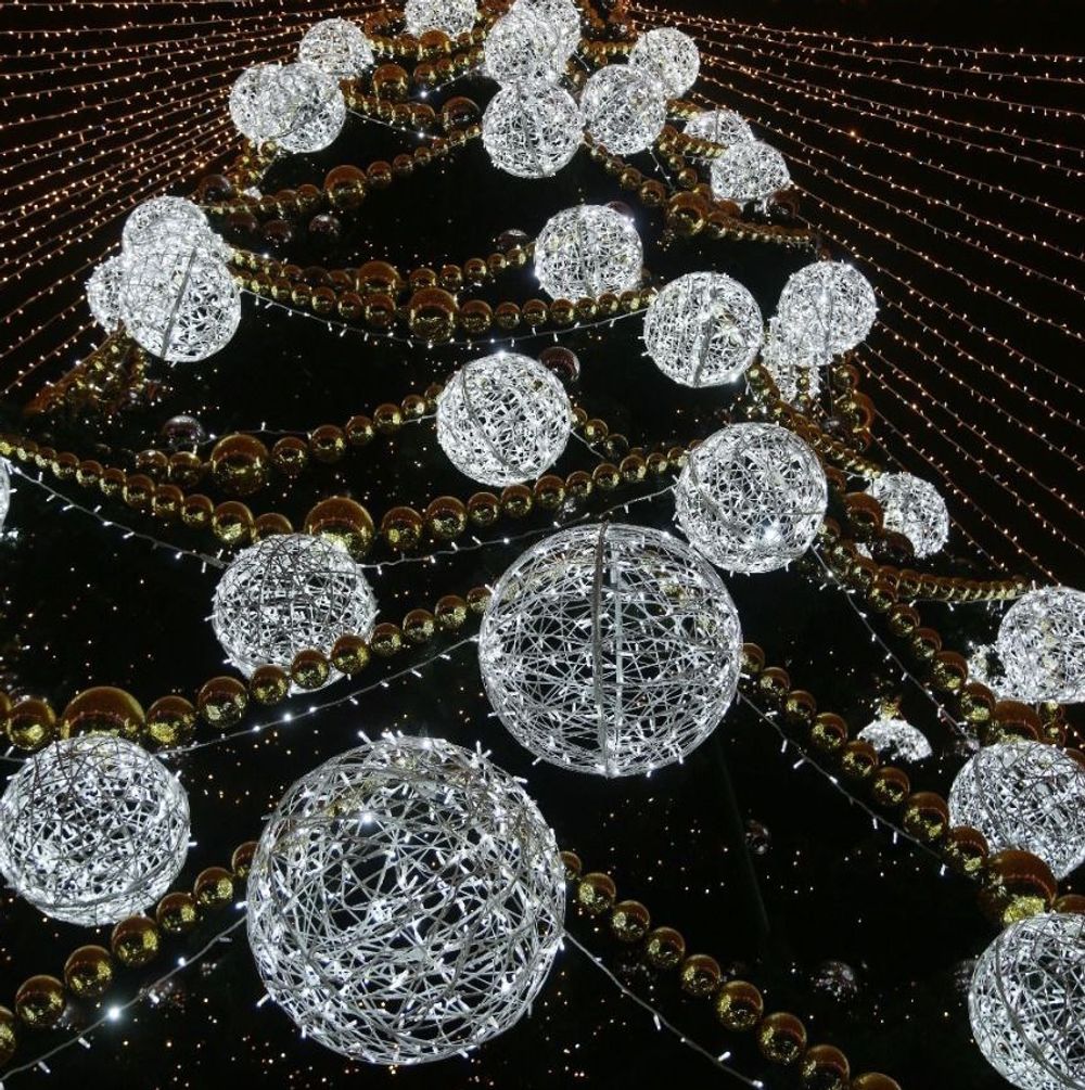 новогодние светодиодные сферы светящиеся