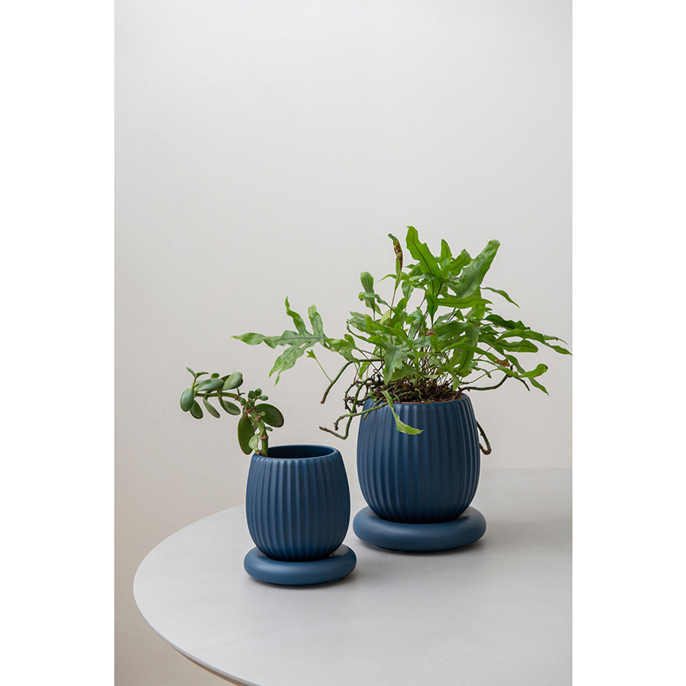 Горшок цветочный темно-синего цвета из коллекции edge, 2,7л