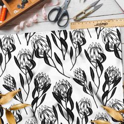 Ткань барби контрастные бутоны