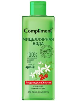 Compliment Green only Мицеллярная вода для лица, глаз и губ очищение и регенерация Ягоды годжи и Жасмин