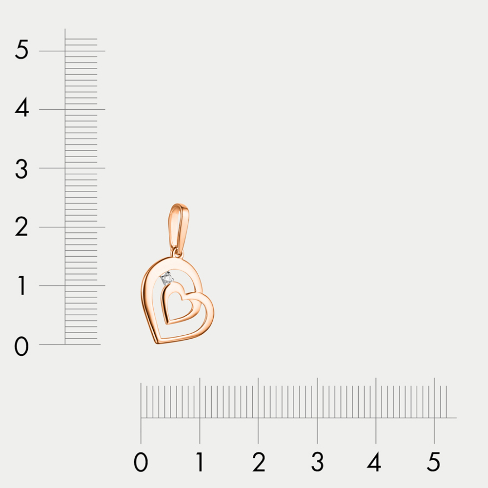 Подвеска из розового золота 585 пробы с фианитами для женщин (арт. 10099200)