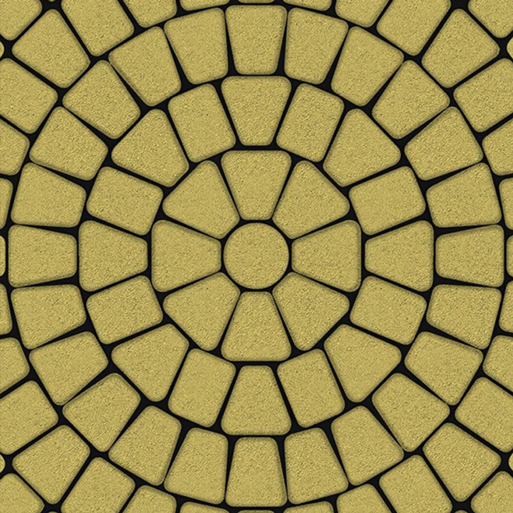 Тротуарная плитка КЛАССИКО (круг) - Стандарт Желтый, комплект из 3 видов плит