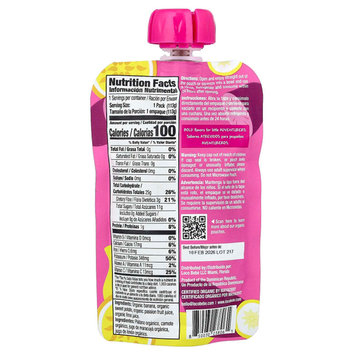 Loco Bebe, органическое пюре, для детей от 6 месяцев, батат, 113 г (4 унции)