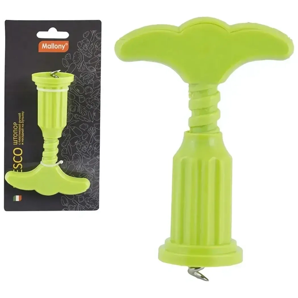 Штопор FRESCO с пластиковой ручкой/с насадкой на бутылку