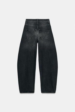 ZARA ДЖИНСЫ BALLOON-FIT С ВЫСОКОЙ ПОСАДКОЙ — ZW COLLECTION, ЧЕРНЫЙ