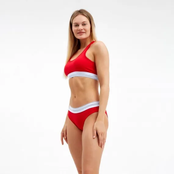 Комплект женский (топ/трусы), цвет красный МИКС, размер 44-46