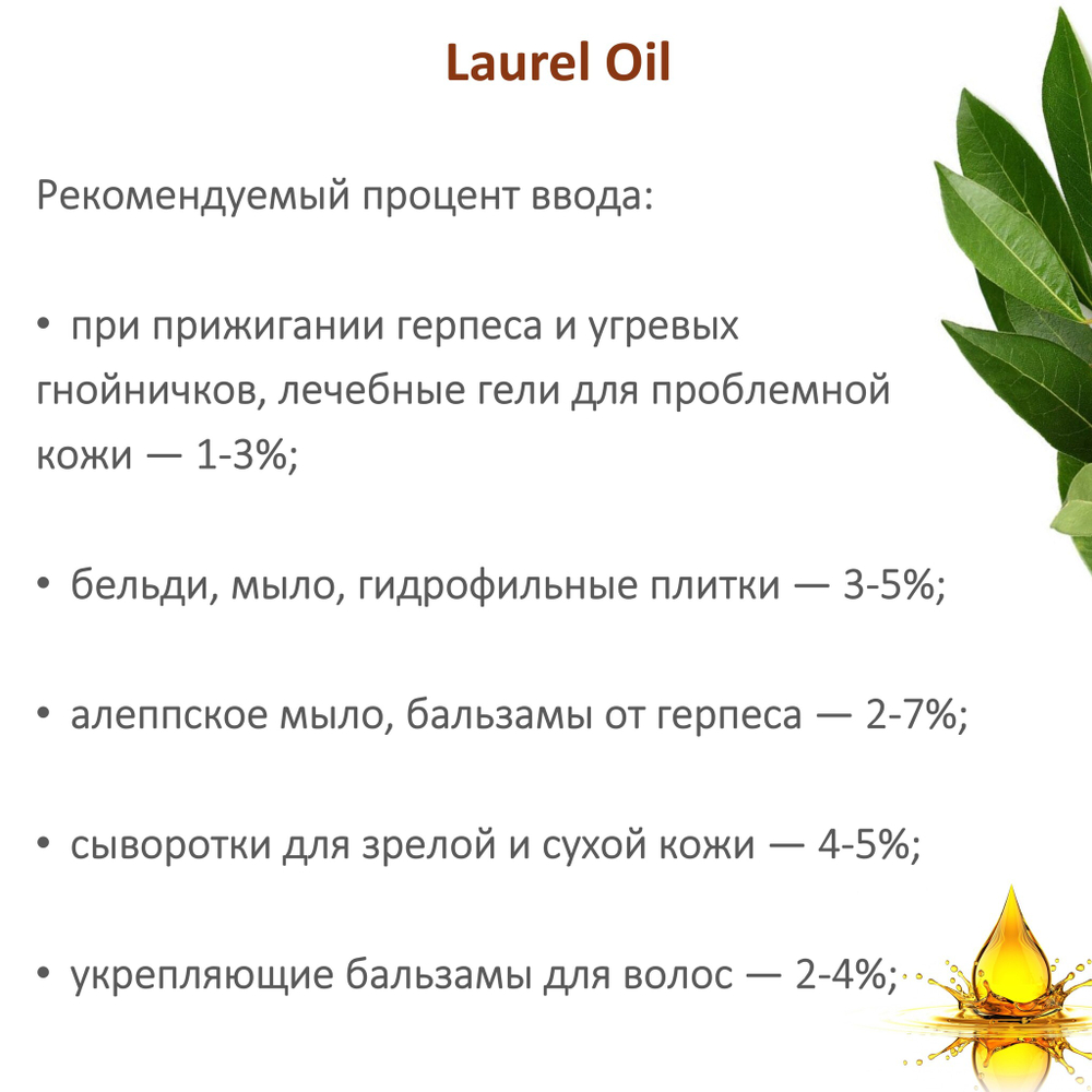 Масло лавра, нерафинированное / Laurel Oil