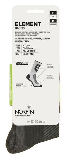 Носки Norfin T1M ELEMENT HIKING COOLMAX CREW р.(45-47) XL