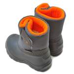 Сапоги школьные Nordman Joy комбинированные на липучке, Оранжевый/Серый