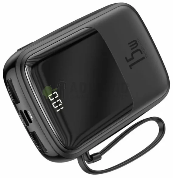 Внешний аккумулятор Baseus с кабелем Type-C 15W 3A 10000mAh (PPQD-A01-1), черный