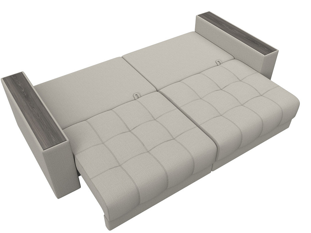Диван прямой с декором Лига-049 НПБ, РОГОЖКА Амур 02 бежевый