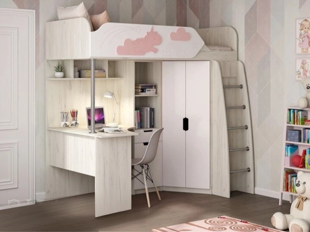 Детская 3Д Кровать чердак ДН-85 правое исполнение