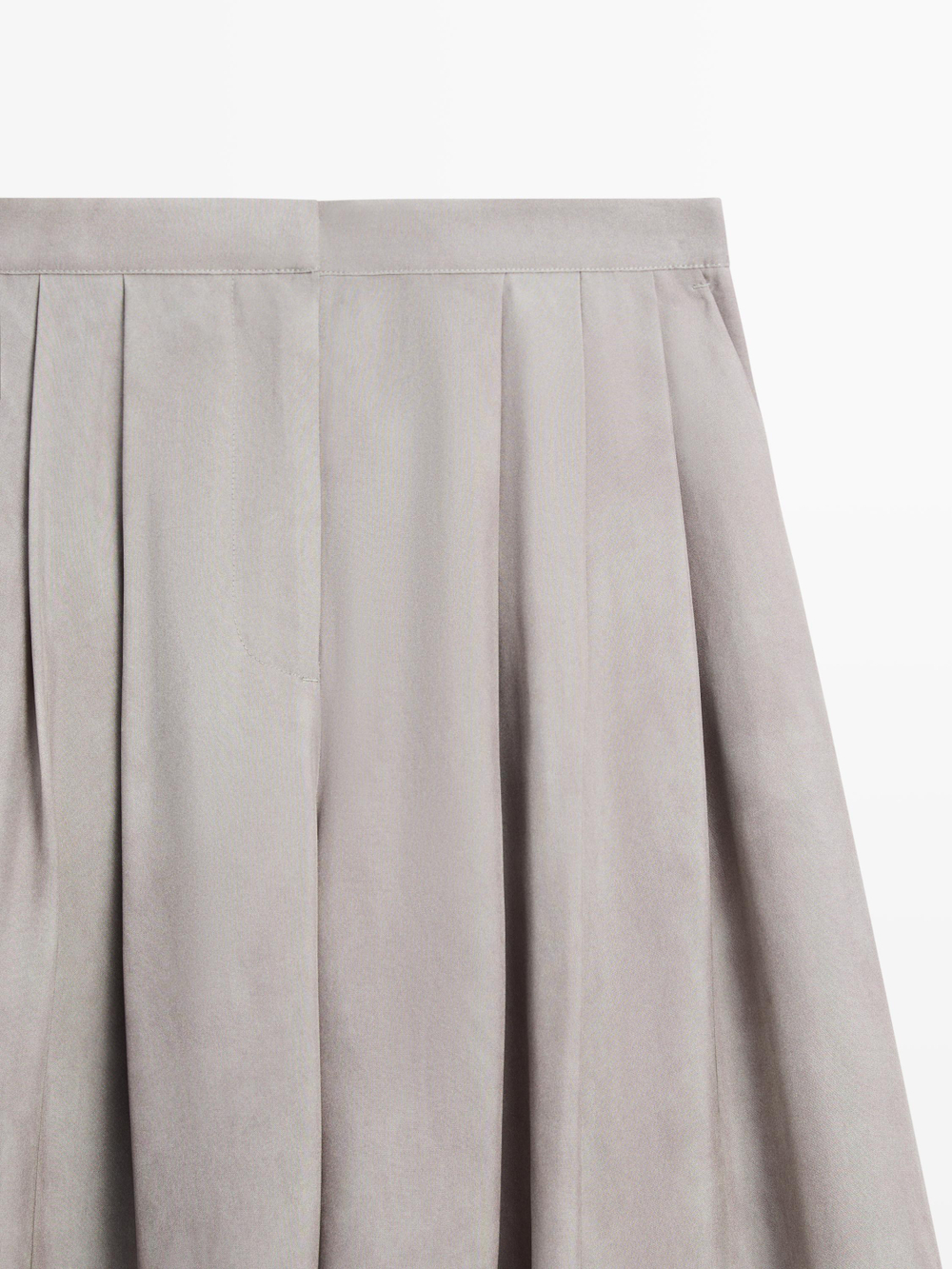 Massimo Dutti Свободные широкие брюки с вытачками, серый