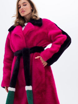Шуба искусственная, фуксия, Северина