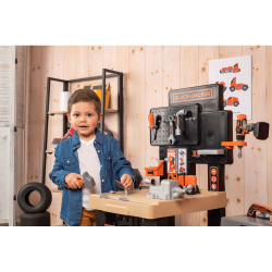 Детский мега-верстак Smoby Black 360726WEB & Decker с зоной маляра и сантехника 100 аксессуаров от 3 лет — фото 8