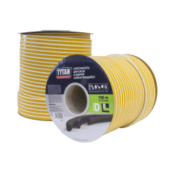 Уплотнитель D-профиль Tytan Professional, 9 x 7,5 мм, бухта 100 м, белый