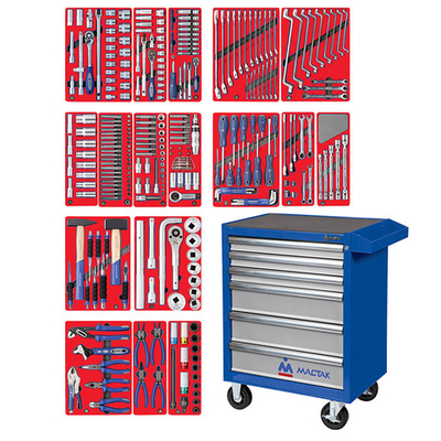 МАСТАК (52-06323B) Набор инструментов "ЭКСПЕРТ" в синей тележке, 323 предмета