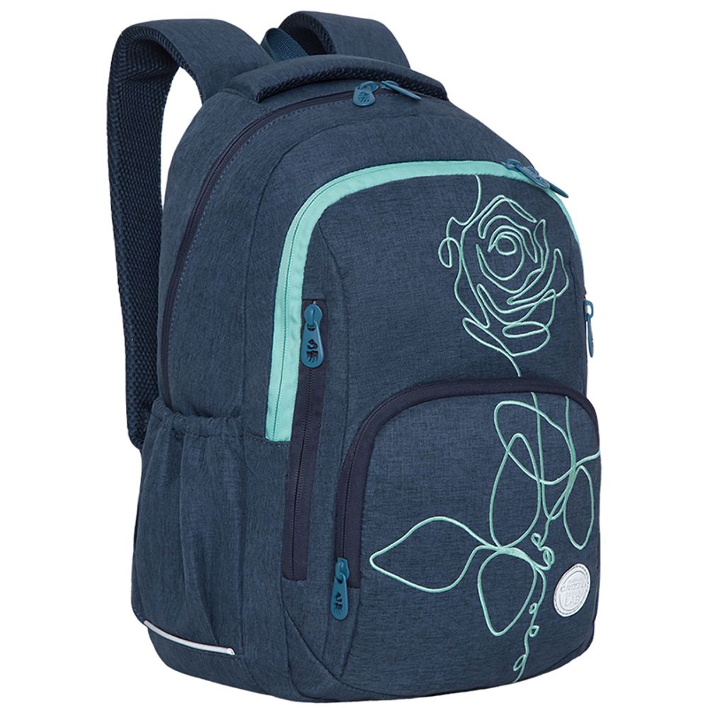 Рюкзак Grizzly, 29*42*20см, 2 отделения, 5 карманов, анатомическая спинка, темно-синий