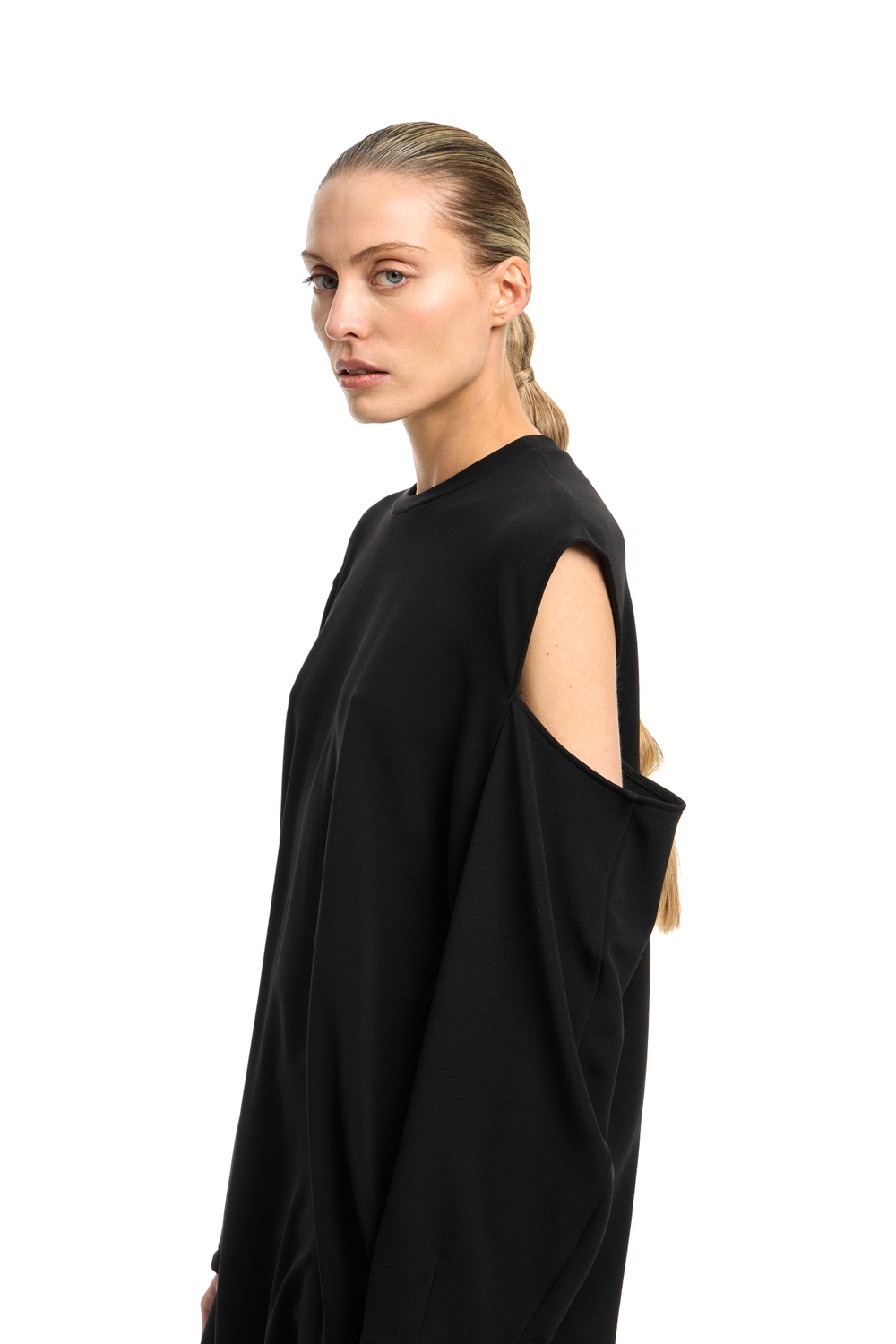 Лонгслив асимметричный Invitation Black