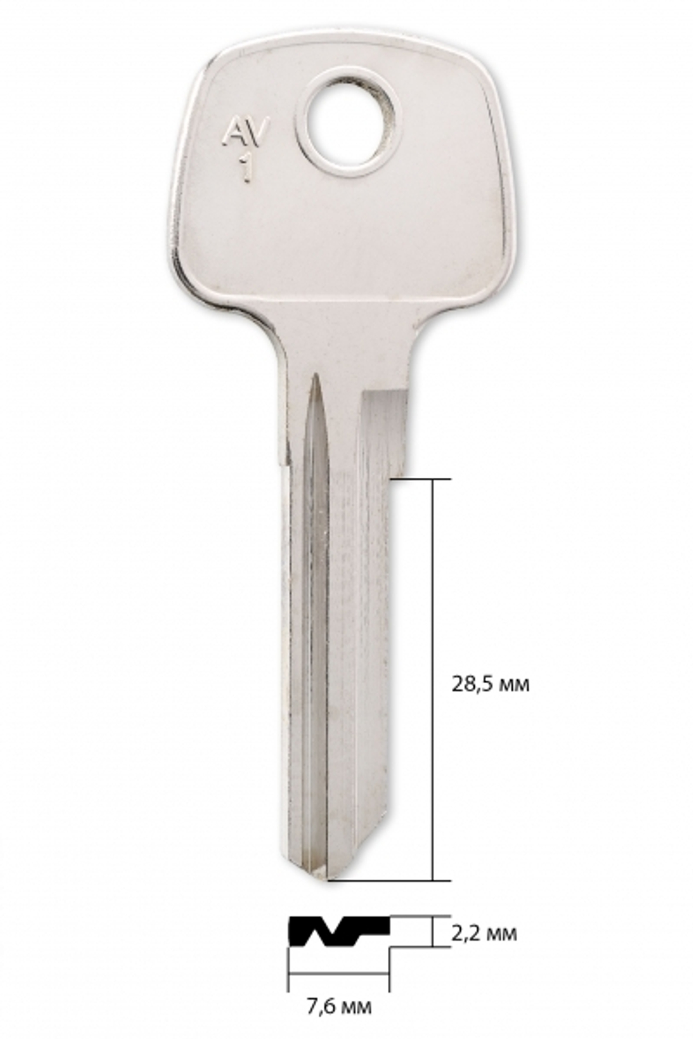 Заготовка английского ключа 10294 AV-1D | AVG1D | AV1