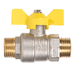 Кран шаровой латунный LD Pride 47.15.Н-Н.Б GAS (бабочка)