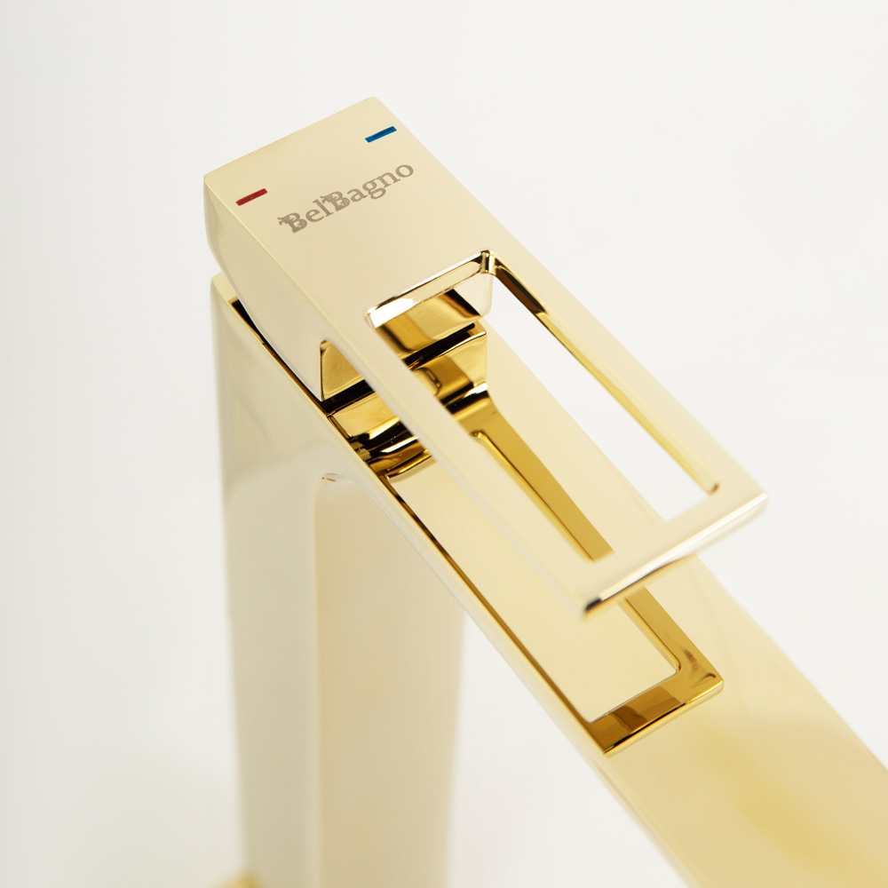 Смеситель BelBagno LUCE для накладных раковин LUC-LMC-ORO-W0