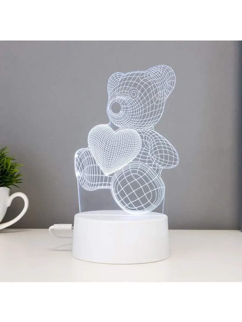 Светильник сенсорный «Мишутка» LED 7 цветов USB/от батареек