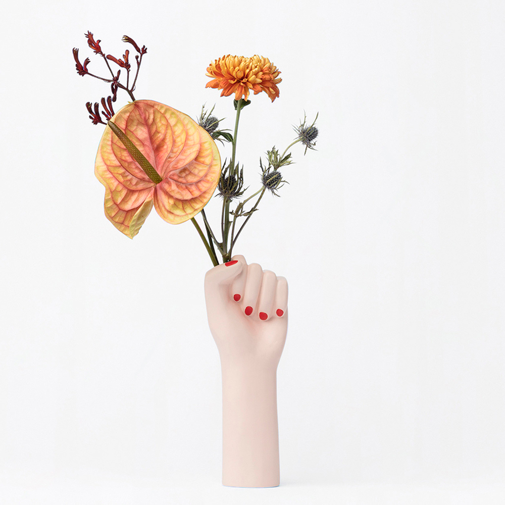 Ваза для цветов girl power, white, 26 см