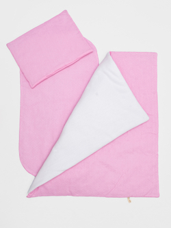 Комплект в коляску с флисом Розовый горох