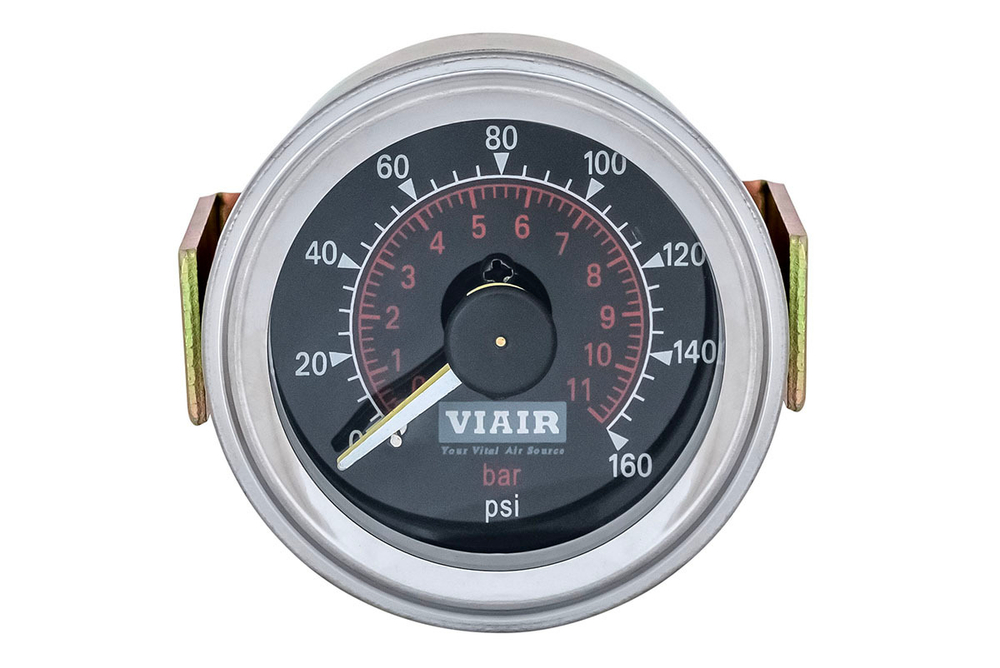 Манометр бортовой 2 стрелки 2" от 0 до 11атм чёрный