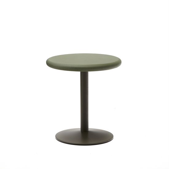 Уличный стол Esilda зеленый из цемента и стали со столешницей Ø70 см