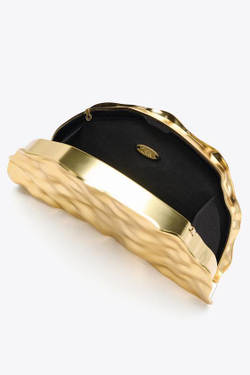 ZARA ЖЕСТКАЯ МЕТАЛЛИЗИРОВАННАЯ СУМКА, ЗОЛОТИСТЫЙ