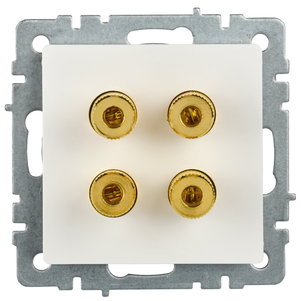 BRITE Аудиорозетка 4-местная РА10-БрБ белый IEK